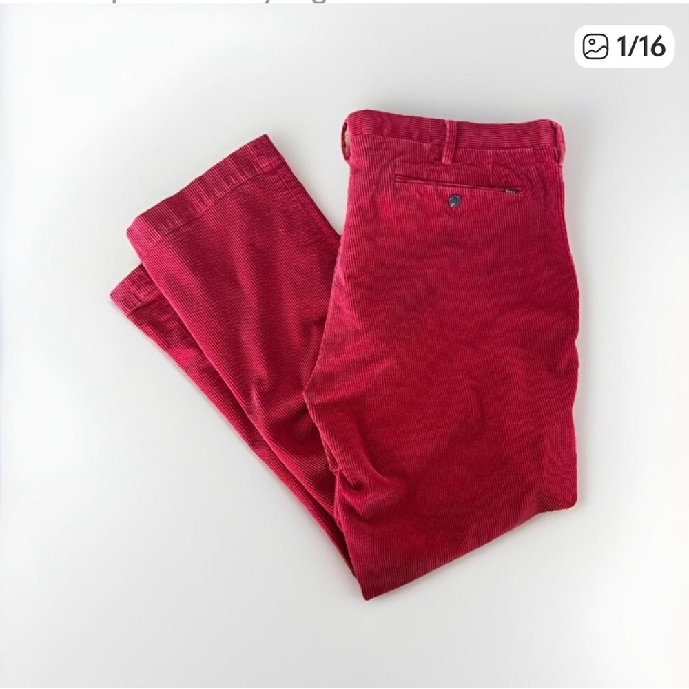 Polo Ralph Lauren Whitman Corduroy Trousers Mens 40X32 Classic Fit Red Old Money